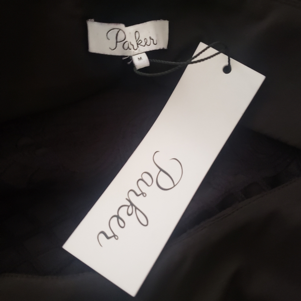 Parker black textured jacquard halter dress - Picture 3 of 5